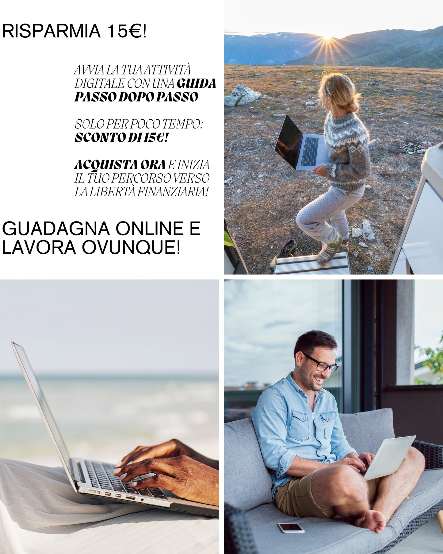 Costruisci la tua attività online e lavora da remoto!